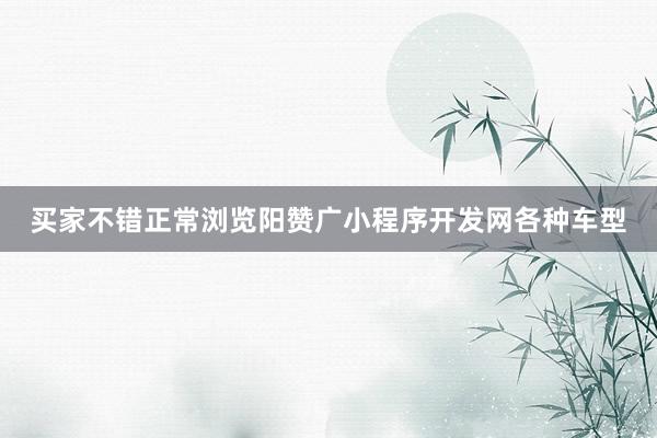 买家不错正常浏览阳赞广小程序开发网各种车型