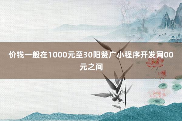 价钱一般在1000元至30阳赞广小程序开发网00元之间